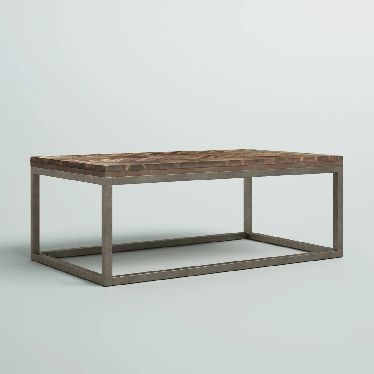 Table basse Galena – Bois massif à motif et structure métallique