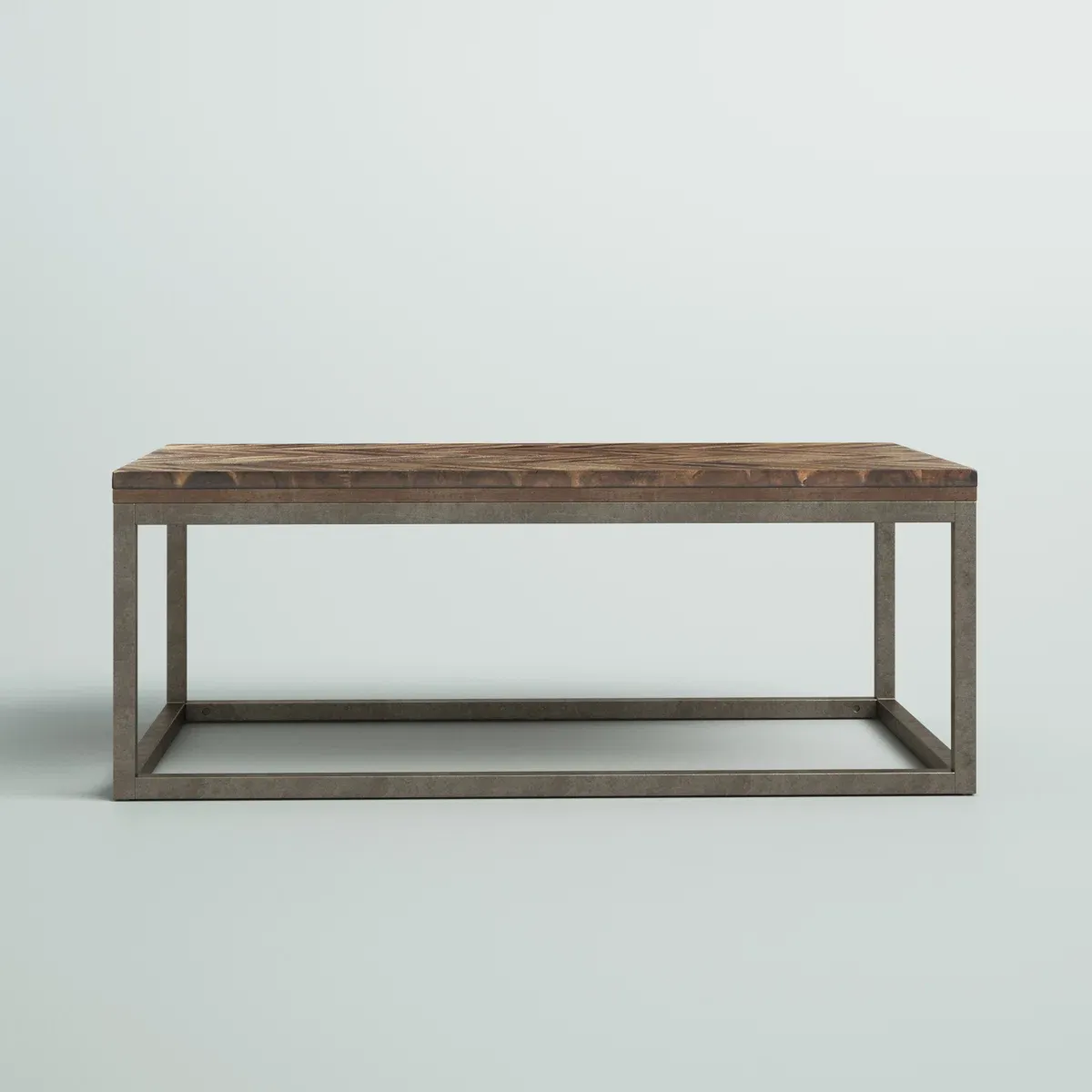 Table basse Galena – Bois massif à motif et structure métallique