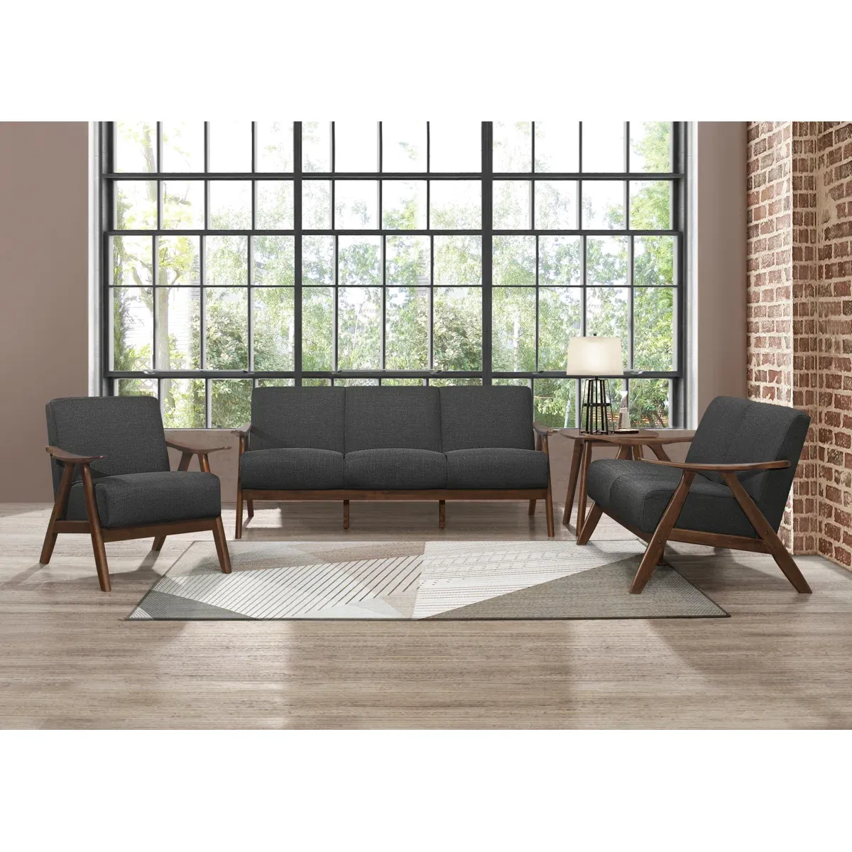 Fauteuil Hofstetter – Design rétro en bois et tissu