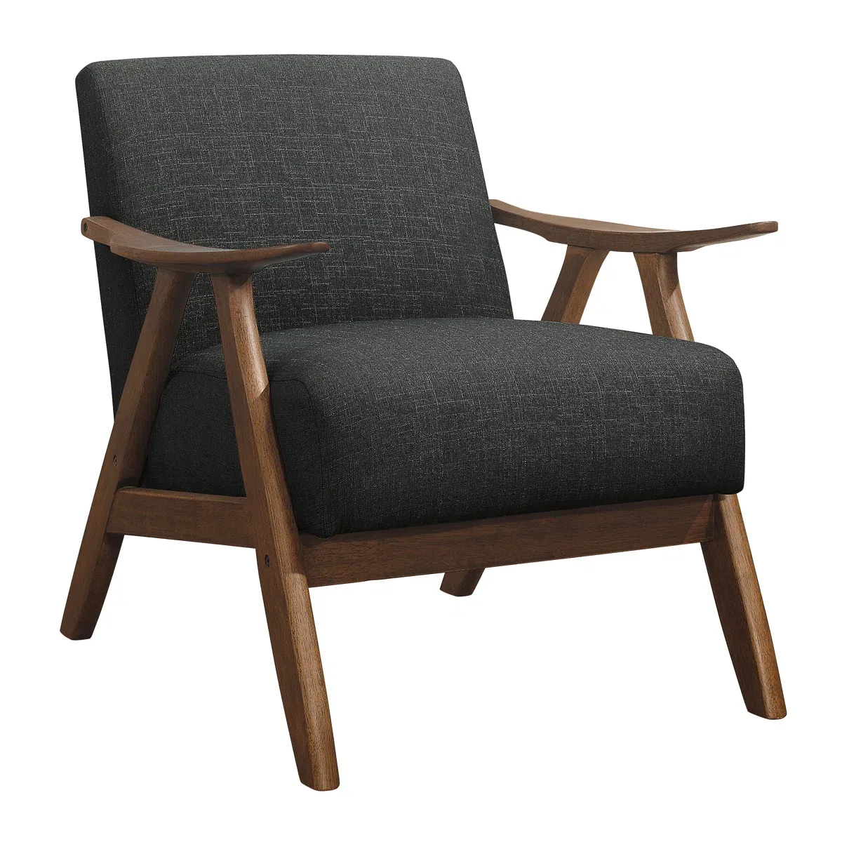 Fauteuil Hofstetter – Design rétro en bois et tissu