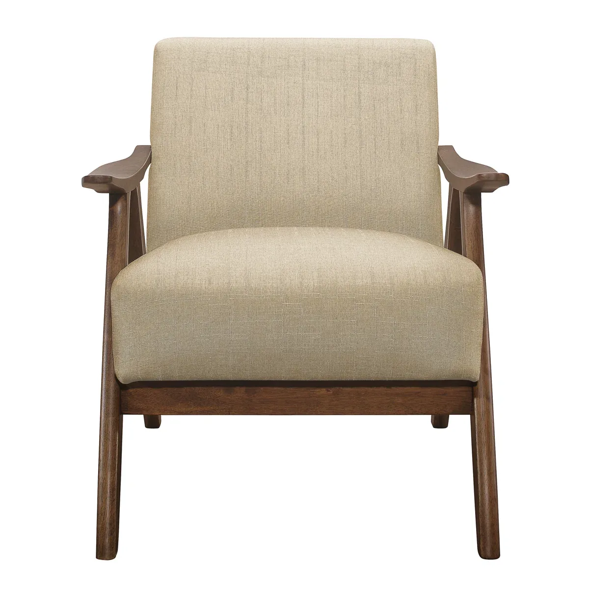 Fauteuil Hofstetter – Design rétro en bois et tissu