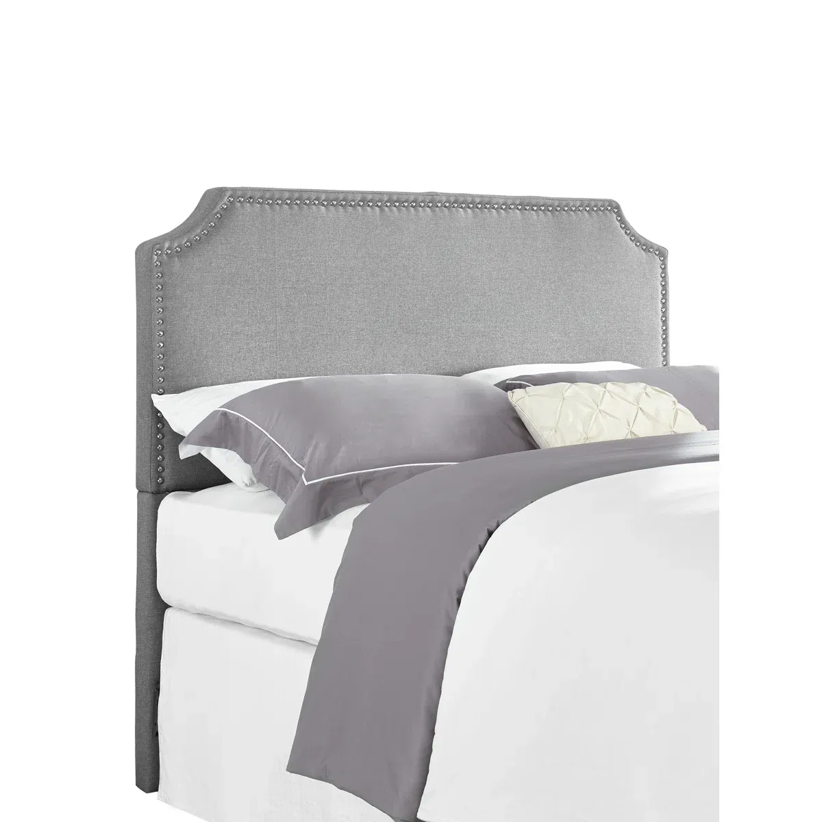 Tête de lit Hillary – Design élégant avec bords courbés et clous décoratifs