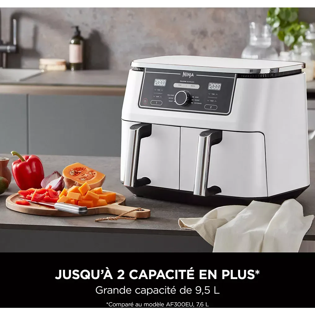 NINJA Friteuse sans huile NINJA Foodi Max Dual zone 9,5L AF400EUWH 
