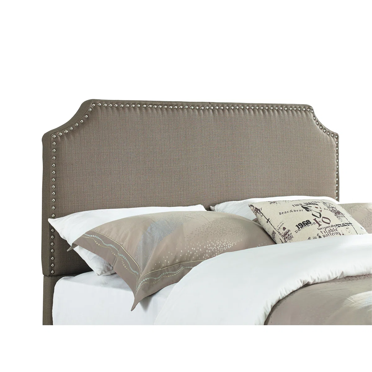 Tête de lit Hillary – Design élégant avec bords courbés et clous décoratifs