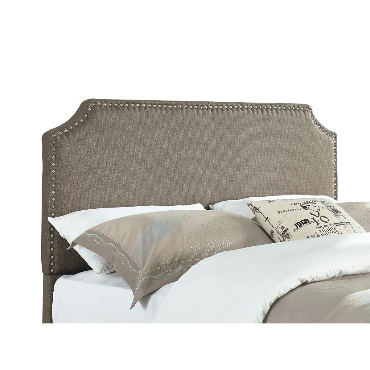 Tête de lit Hillary – Design élégant avec bords courbés et clous décoratifs