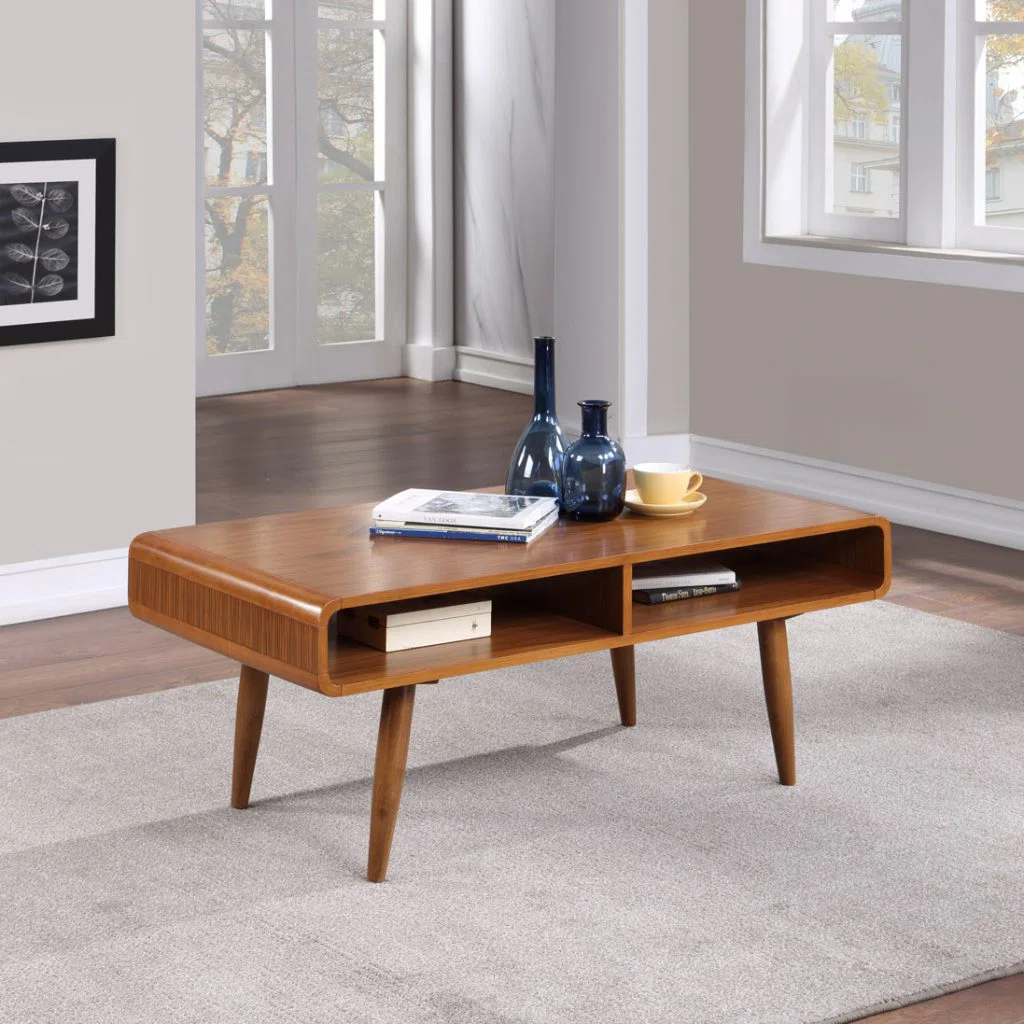 Table basse Mccurley – Design moderne en bois massif avec rangement inférieur