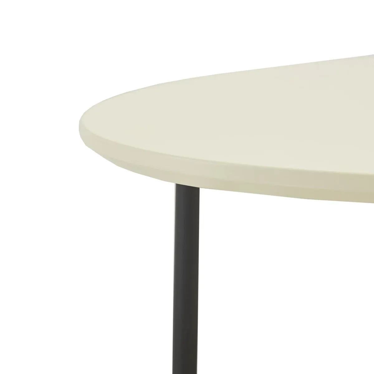 Table basse ovale Beaumont – Finition bois naturel et blanc avec étagère basse