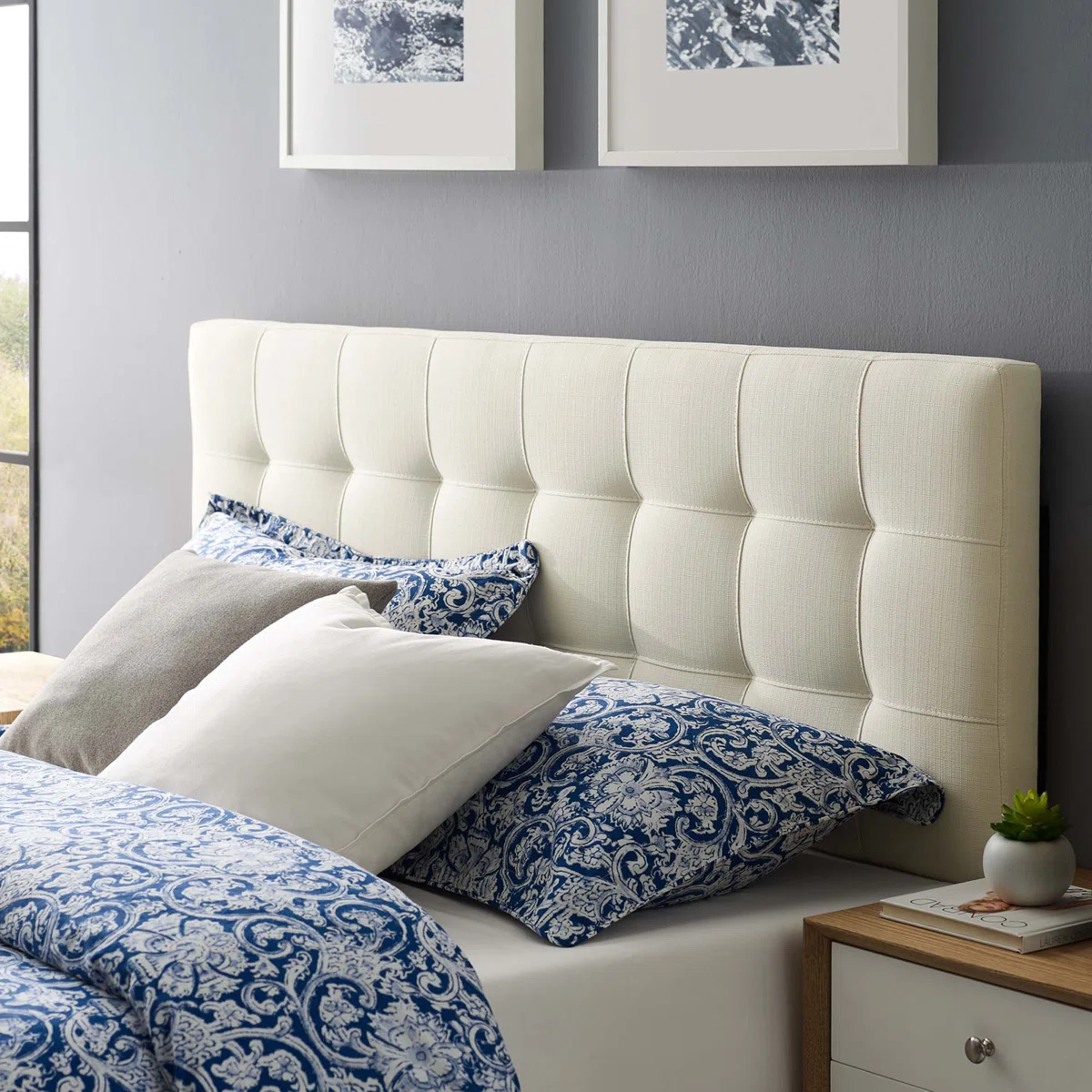 Tête de lit Lily – Design moderne en tissu rembourré