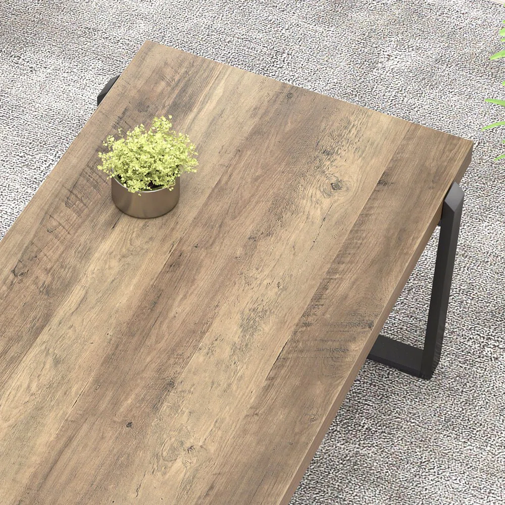 Table basse Hulste – Design minimaliste en bois et métal