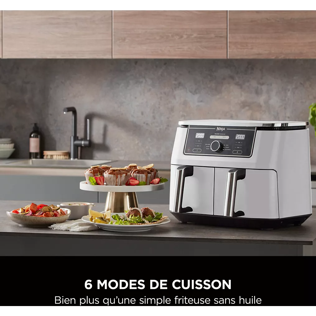 NINJA Friteuse sans huile NINJA Foodi Max Dual zone 9,5L AF400EUWH 