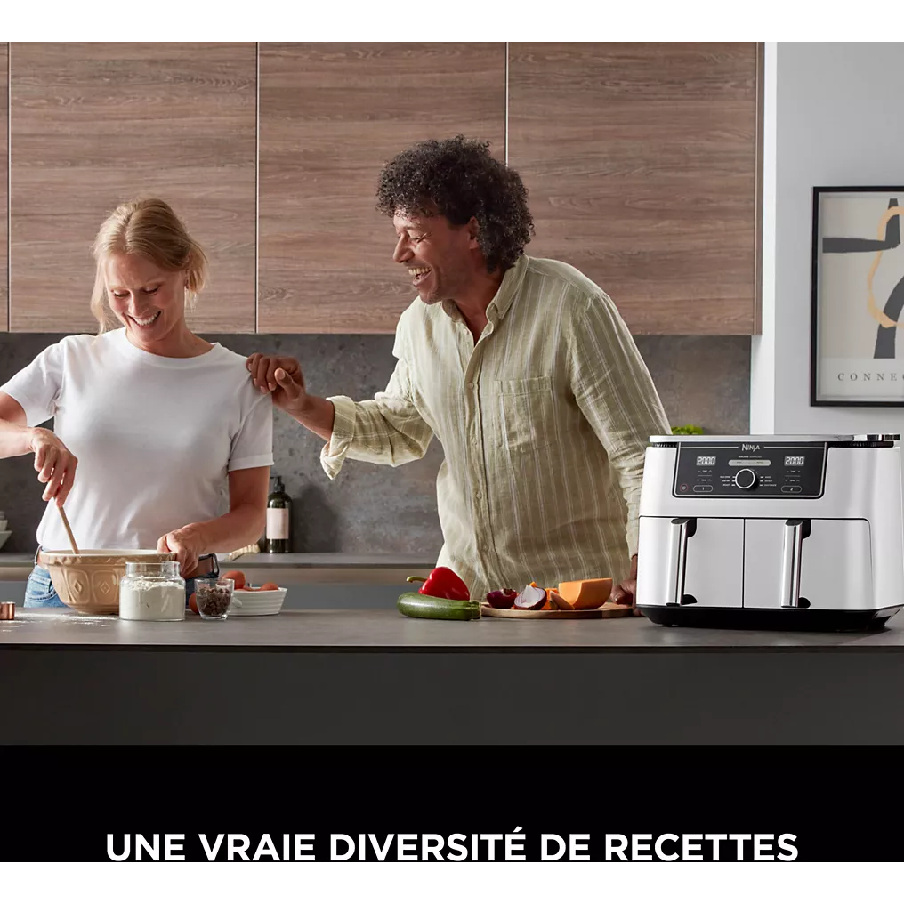 NINJA Friteuse sans huile NINJA Foodi Max Dual zone 9,5L AF400EUWH 