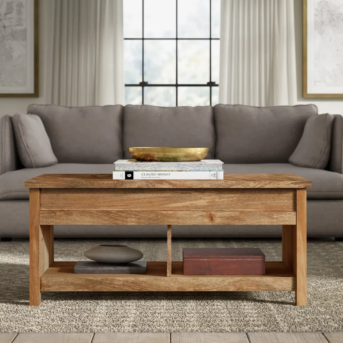 Table basse relevable McCaslin en bois