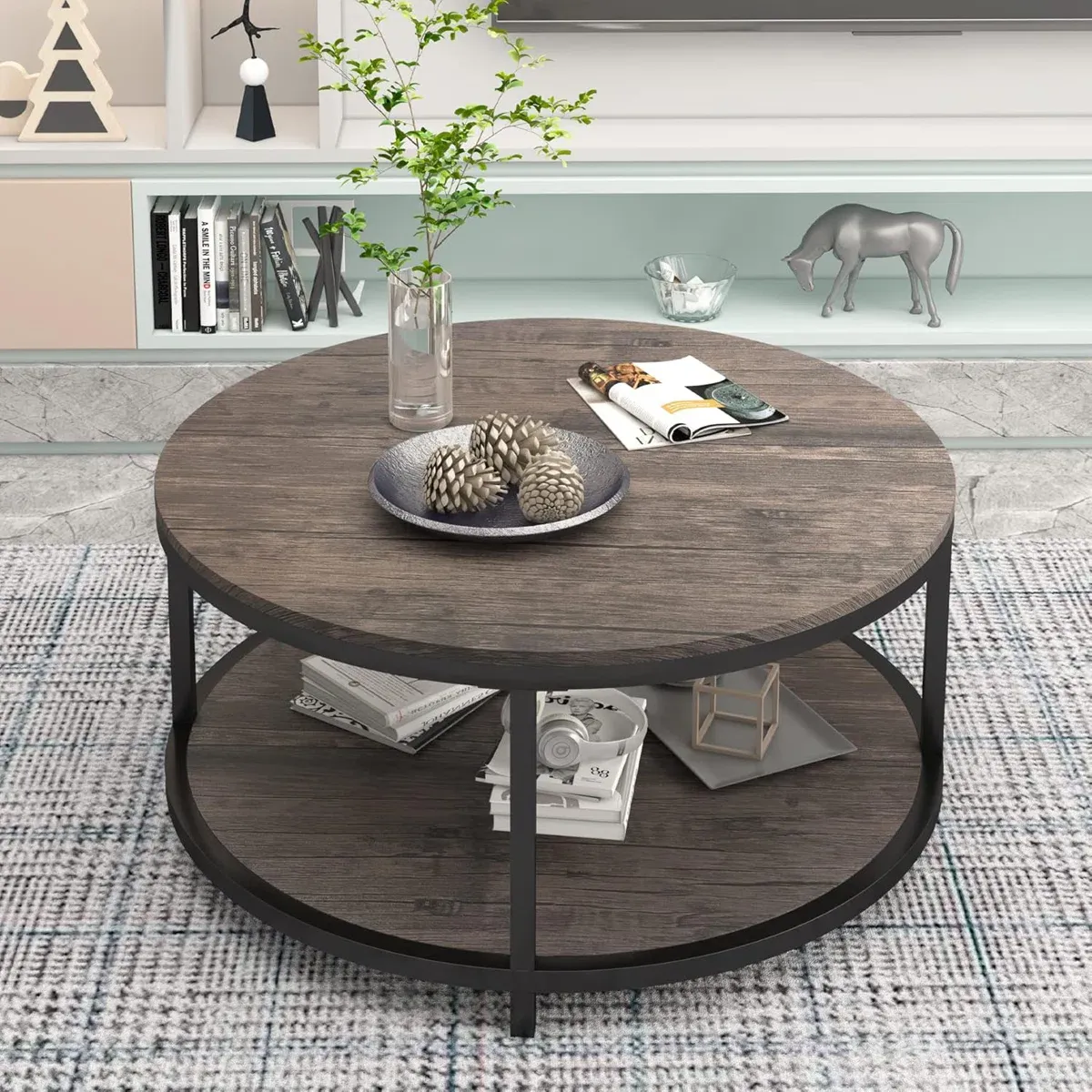 Table basse Kensei – Design moderne en bois et métal