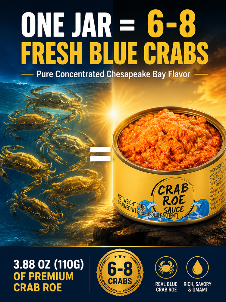 🦀 Doctor-Recommended Chesapeake Bay Blue Crab Roe: Rich in Omega-3 & 6-8 Wild Crabs Per Jar – 50% Off
