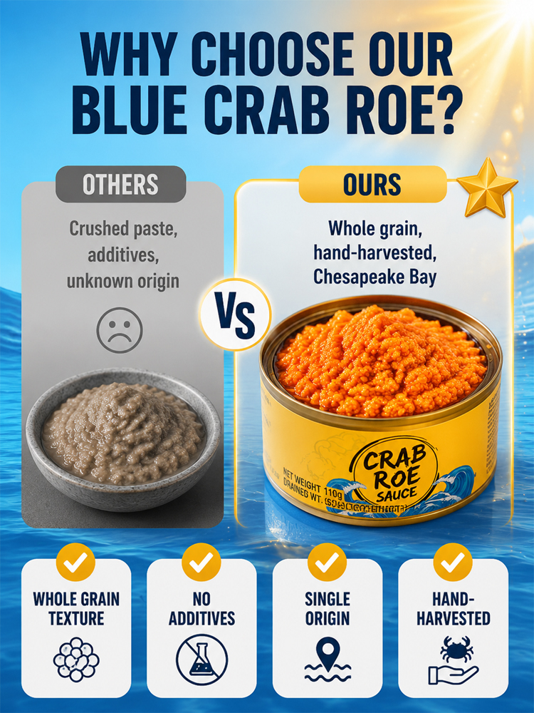 🦀 Doctor-Recommended Chesapeake Bay Blue Crab Roe: Rich in Omega-3 & 6-8 Wild Crabs Per Jar – 50% Off