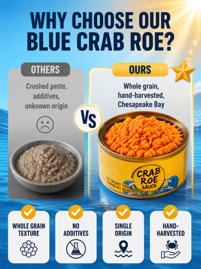 🦀 Doctor-Recommended Chesapeake Bay Blue Crab Roe: Rich in Omega-3 & 6-8 Wild Crabs Per Jar – 50% Off