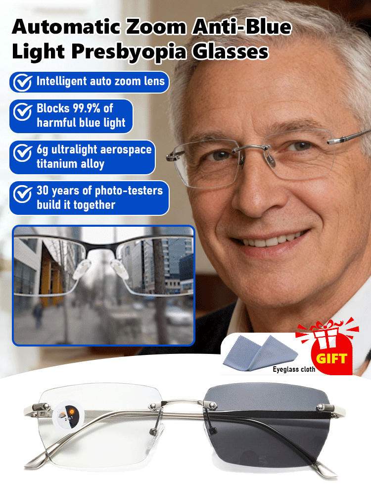 Smart photochromic zoom anti-fog reading glasses