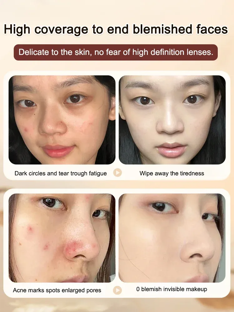 🌟 Korean Glass Skin Foundation Stick – Hydrating Serum-Infused, 24H Long-Lasting & Easy to Carry – Full Coverage with Built-in Brush, 50% OFF!