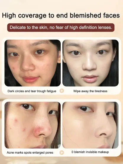 🌟 Korean Glass Skin Foundation Stick – Hydrating Serum-Infused, 24H Long-Lasting & Easy to Carry – Full Coverage with Built-in Brush, 50% OFF!