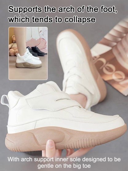 👟Cross Velcro platform high-top women's shoes. Height-increasing and slip-resistant, provides arch support, and reduces walking fatigue.