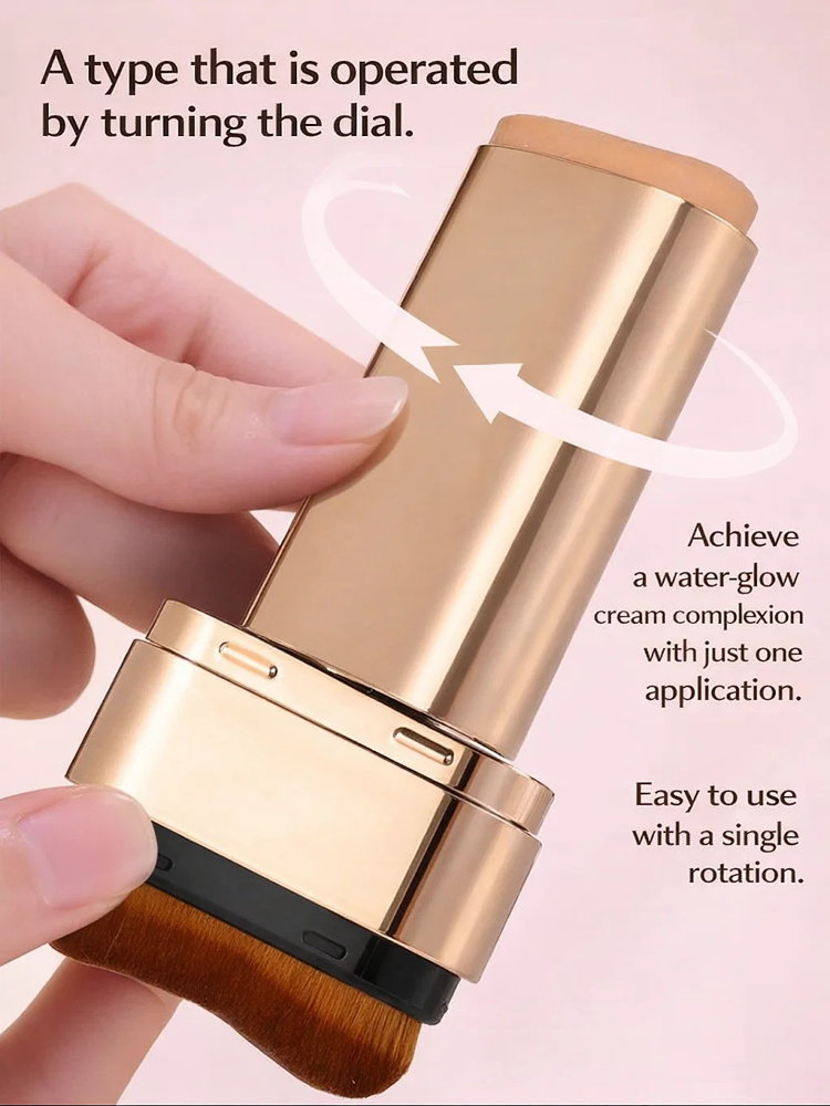 🌟 Korean Glass Skin Foundation Stick – Hydrating Serum-Infused, 24H Long-Lasting & Easy to Carry – Full Coverage with Built-in Brush, 50% OFF!
