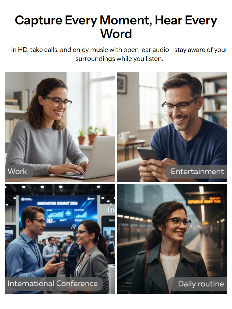 AI Translation Smart Bluetooth Glasses