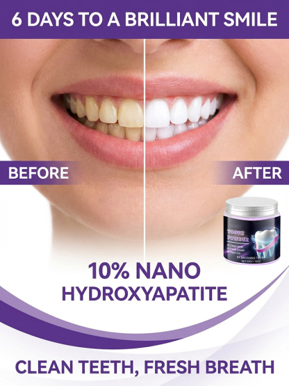 🦷 Regrow Your Enamel with 10% Nano-Hydroxyapatite! ✨ The Revolutionary Tooth Powder: Repair Cavities & Whiten Teeth Naturally! 💎 Say Goodbye to Sensitivity Forever – Professional Dental Care at Home! 🛡️✅
