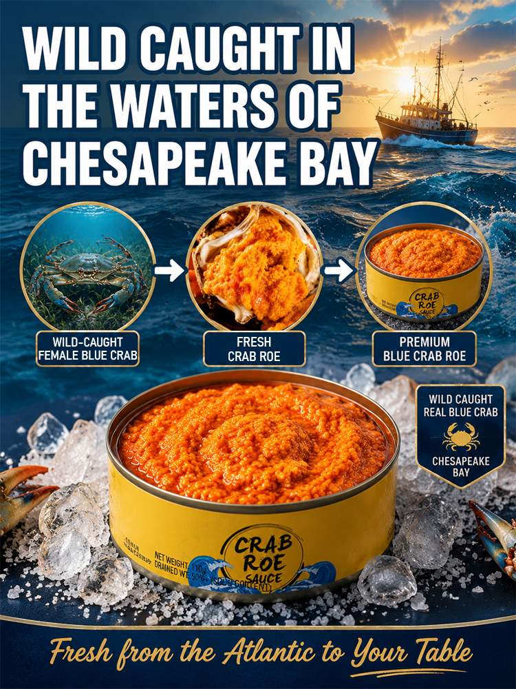 🦀 Doctor-Recommended Chesapeake Bay Blue Crab Roe: Rich in Omega-3 & 6-8 Wild Crabs Per Jar – 50% Off