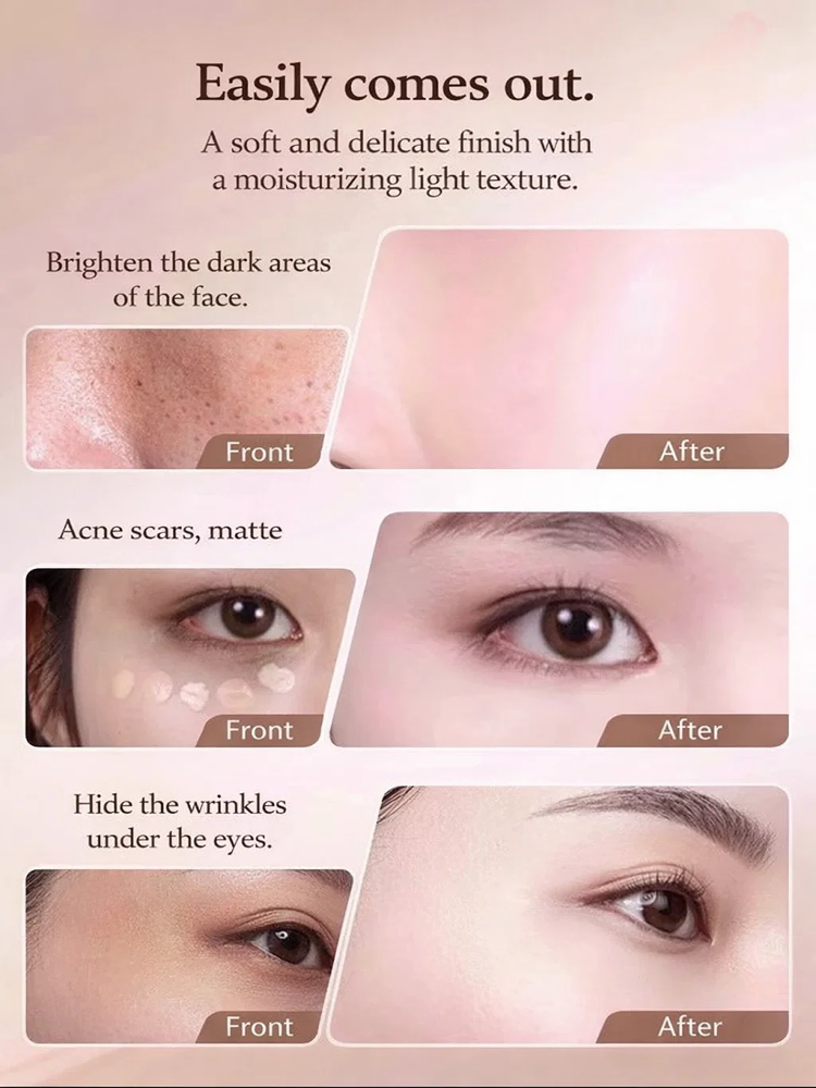 🌟 Korean Glass Skin Foundation Stick – Hydrating Serum-Infused, 24H Long-Lasting & Easy to Carry – Full Coverage with Built-in Brush, 50% OFF!