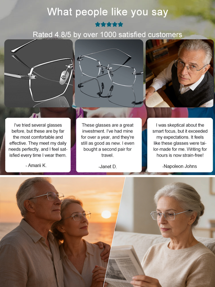 Smart photochromic zoom anti-fog reading glasses