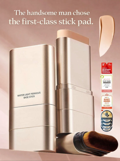 🌟 Korean Glass Skin Foundation Stick – Hydrating Serum-Infused, 24H Long-Lasting & Easy to Carry – Full Coverage with Built-in Brush, 50% OFF!