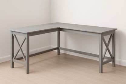 Bureau d'angle en bois composite gris-jardinvitaluz