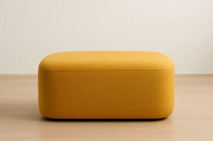 Pouf Rectangulaire Tissu Moutarde 80x40x40 cm-jardinvitaluz