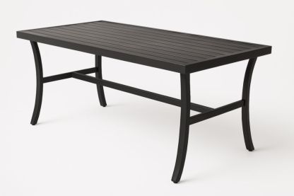 Table en métal rectangulaire extérieure 150x90x75 cm noir-jardinvitaluz