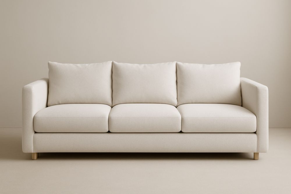 Canapé en tissu polyester 3 places beige-jardinvitaluz