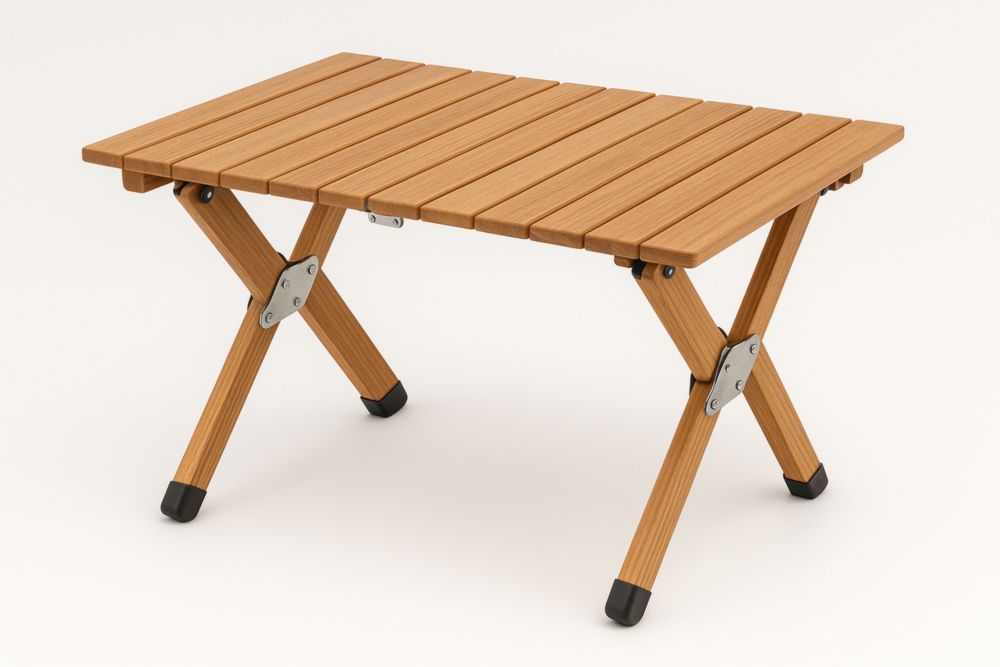 Table pliante en bambou avec pieds en bambou-jardinvitaluz