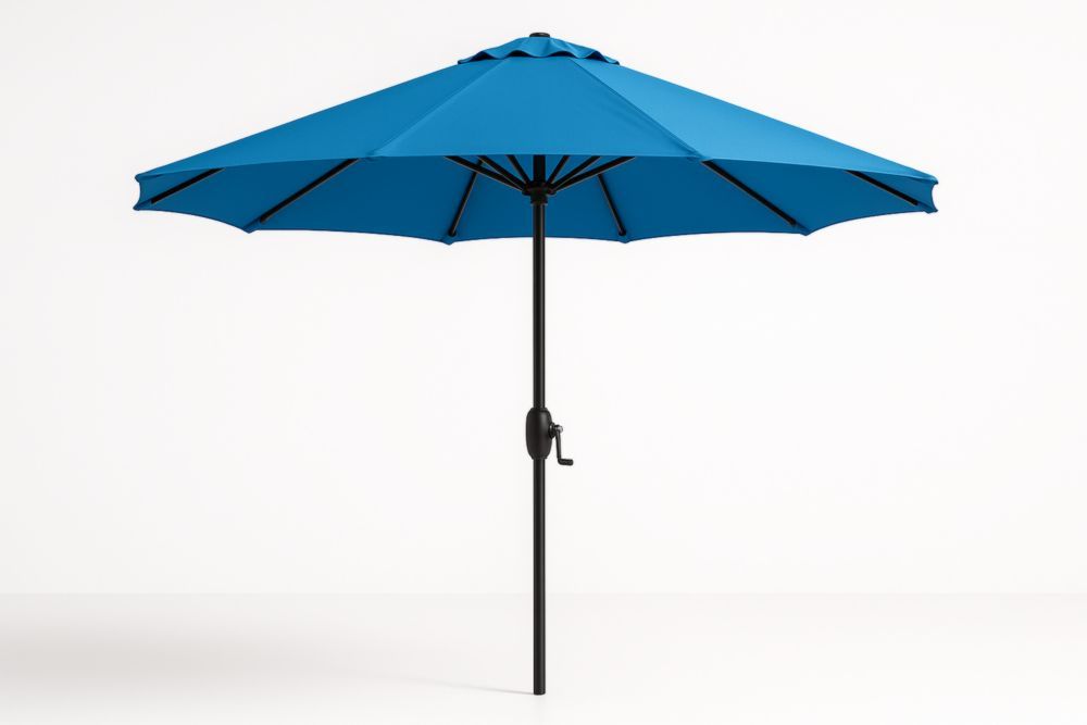 Parasol de jardin 300 cm tissu polyester bleu avec mât en aluminium-jardinvitaluz