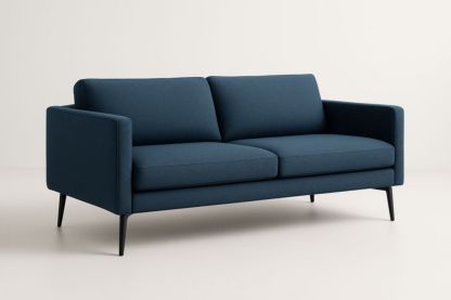 Canapé en tissu bleu foncé avec pieds en métal-jardinvitaluz