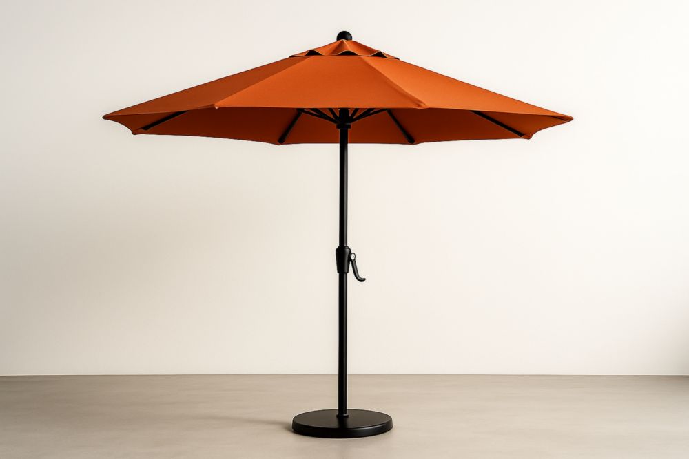 Parasol Rond Extérieur Ø3m Tissu Polyester Cadre Aluminium Orange-jardinvitaluz