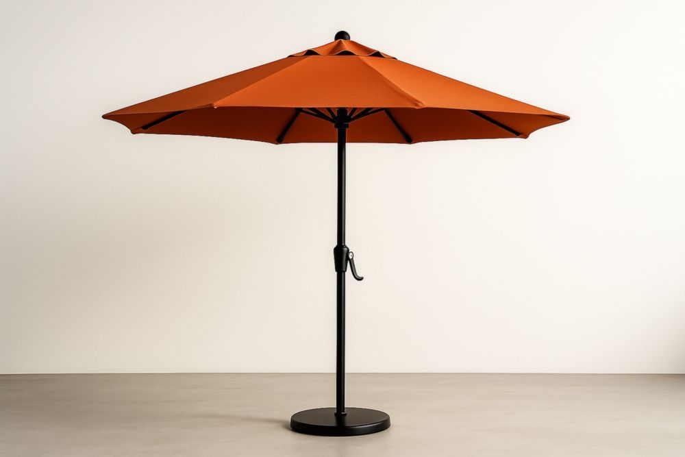 Parasol Rond Extérieur Ø3m Tissu Polyester Cadre Aluminium Orange-jardinvitaluz