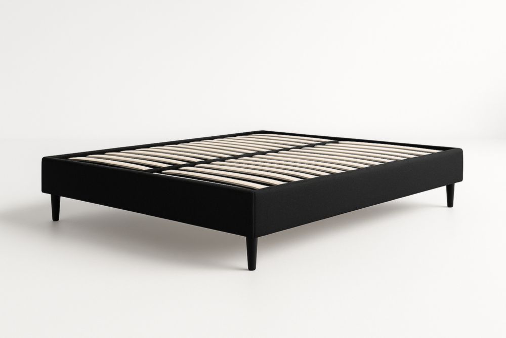 Cadre de lit en bois noir 200x160 cm-jardinvitaluz