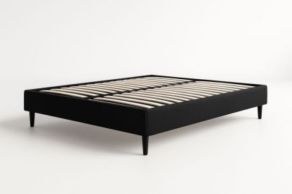 Cadre de lit en bois noir 200x160 cm-jardinvitaluz