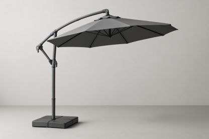 Parasol déporté rond aluminium 300 cm Gris-jardinvitaluz