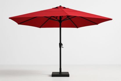 Parasol en aluminium rouge avec toile en polyester d'un diamètre de 300 cm-jardinvitaluz