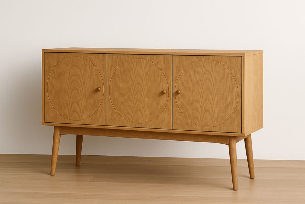 Buffet en bois chêne 3 portes 120cm-jardinvitaluz