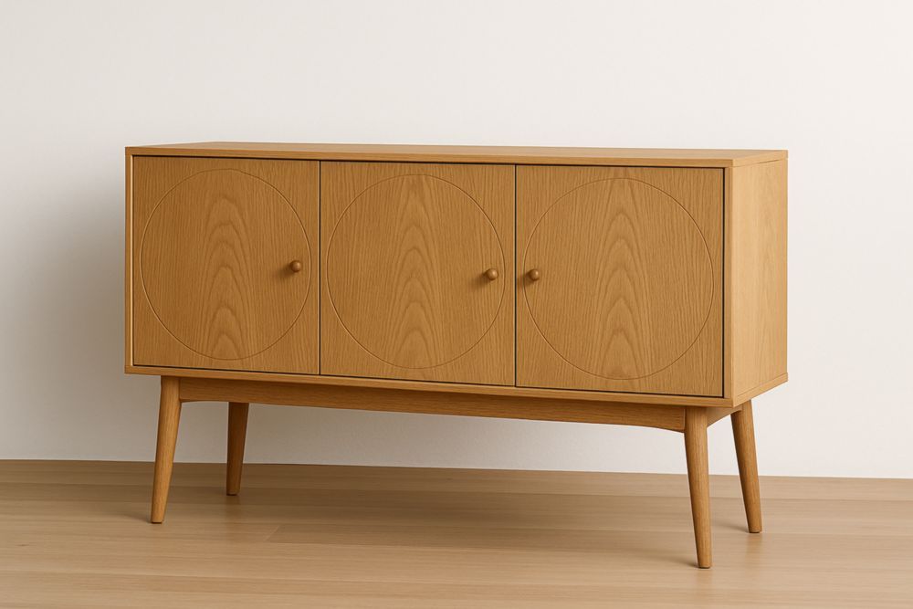 Buffet en bois chêne 3 portes 120cm-jardinvitaluz