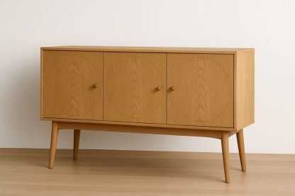 Buffet en bois chêne 3 portes 120cm-jardinvitaluz