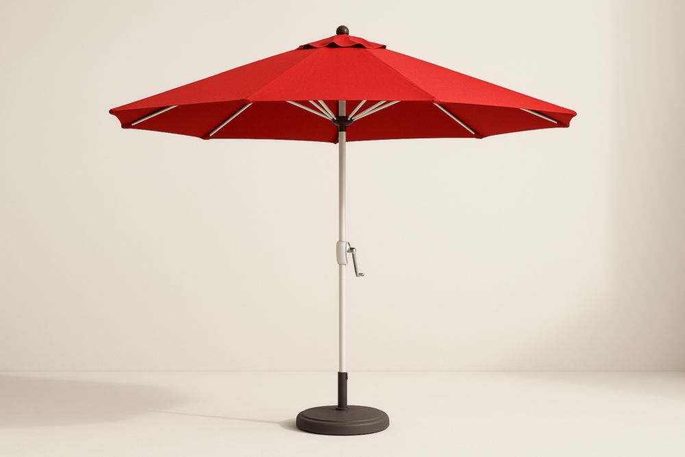 Parasol extérieur en acier avec toile en polyester rouge 300 cm-jardinvitaluz