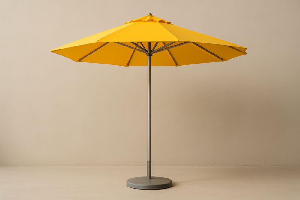 Parasol de jardin rond en polyester jaune avec mât en aluminium 3m-jardinvitaluz