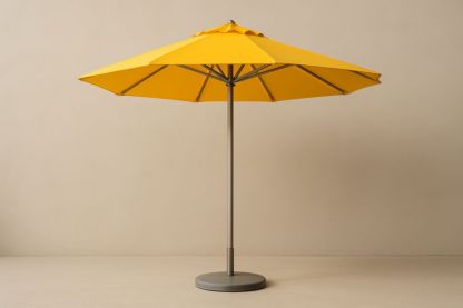 Parasol de jardin rond en polyester jaune avec mât en aluminium 3m-jardinvitaluz
